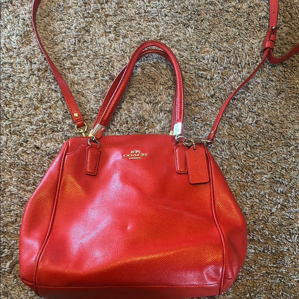 Coach Red Leather Women's Bag